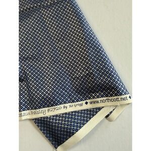 Northcott Fabric Geometric Fabric #2726 Blue Silver Metallic Cotton 42"x37"